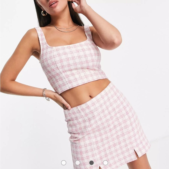 ASOS Dresses & Skirts - ASOS size 4 pink and white skirt and top set